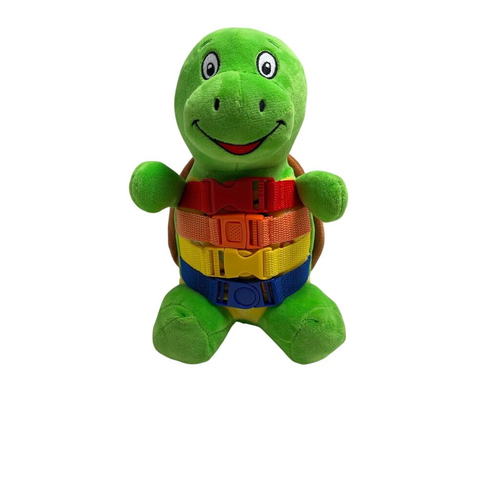 Bucky Turtle Buckle zip early learning plush toy sensory snap green toddler